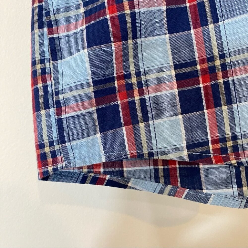 Haupt Regular Fit Short Sleeve Dress Shirt - Neck 16.5 41/42 Blue Plaid - Picture 7 of 17